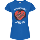 My Heart Belongs to my Dog Funny Womens Petite Cut T-Shirt Royal Blue