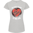 My Heart Belongs to my Dog Funny Womens Petite Cut T-Shirt Sports Grey