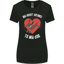 My Heart Belongs to my Dog Funny Womens Wider Cut T-Shirt Black