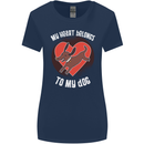 My Heart Belongs to my Dog Funny Womens Wider Cut T-Shirt Navy Blue