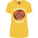 My Heart Belongs to my Dog Funny Womens Wider Cut T-Shirt Yellow