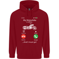 My Motorbike Is Calling Biker Motorcycle Childrens Kids Hoodie Red
