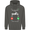 My Motorbike Is Calling Biker Motorcycle Childrens Kids Hoodie Storm Grey