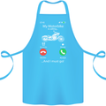 My Motorbike Is Calling Biker Motorcycle Cotton Apron 100% Organic Turquoise