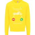 My Motorbike Is Calling Biker Motorcycle Kids Sweatshirt Jumper Yellow