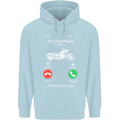 My Motorbike Is Calling Biker Motorcycle Mens 80% Cotton Hoodie Light Blue