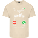 My Motorbike Is Calling Biker Motorcycle Mens Cotton T-Shirt Tee Top Natural