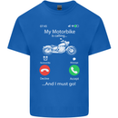My Motorbike Is Calling Biker Motorcycle Mens Cotton T-Shirt Tee Top Royal Blue