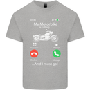 My Motorbike Is Calling Biker Motorcycle Mens Cotton T-Shirt Tee Top Sports Grey