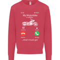 My Motorbike Is Calling Biker Motorcycle Mens Sweatshirt Jumper Heliconia
