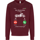 My Motorbike Is Calling Biker Motorcycle Mens Sweatshirt Jumper Maroon