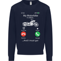 My Motorbike Is Calling Biker Motorcycle Mens Sweatshirt Jumper Navy Blue