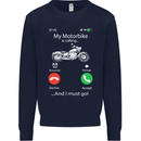 My Motorbike Is Calling Biker Motorcycle Mens Sweatshirt Jumper Navy Blue