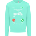 My Motorbike Is Calling Biker Motorcycle Mens Sweatshirt Jumper Peppermint