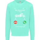 My Motorbike Is Calling Biker Motorcycle Mens Sweatshirt Jumper Peppermint