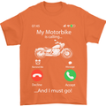 My Motorbike Is Calling Biker Motorcycle Mens T-Shirt Cotton Gildan Orange