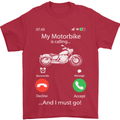 My Motorbike Is Calling Biker Motorcycle Mens T-Shirt Cotton Gildan Red