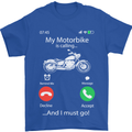 My Motorbike Is Calling Biker Motorcycle Mens T-Shirt Cotton Gildan Royal Blue