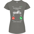 My Motorbike Is Calling Biker Motorcycle Womens Petite Cut T-Shirt Charcoal