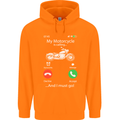 My Motorcycle Is Calling Biker Motorbike Childrens Kids Hoodie Orange