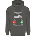 My Motorcycle Is Calling Biker Motorbike Childrens Kids Hoodie Storm Grey