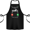 My Motorcycle Is Calling Biker Motorbike Cotton Apron 100% Organic Black