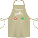 My Motorcycle Is Calling Biker Motorbike Cotton Apron 100% Organic Khaki