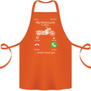 My Motorcycle Is Calling Biker Motorbike Cotton Apron 100% Organic Orange
