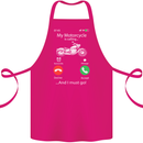 My Motorcycle Is Calling Biker Motorbike Cotton Apron 100% Organic Pink