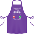 My Motorcycle Is Calling Biker Motorbike Cotton Apron 100% Organic Purple
