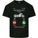 My Motorcycle Is Calling Biker Motorbike Kids T-Shirt Childrens Black