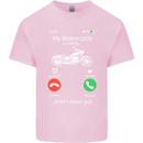 My Motorcycle Is Calling Biker Motorbike Kids T-Shirt Childrens Light Pink