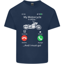 My Motorcycle Is Calling Biker Motorbike Kids T-Shirt Childrens Navy Blue
