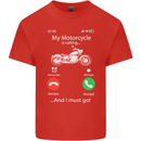 My Motorcycle Is Calling Biker Motorbike Kids T-Shirt Childrens Red