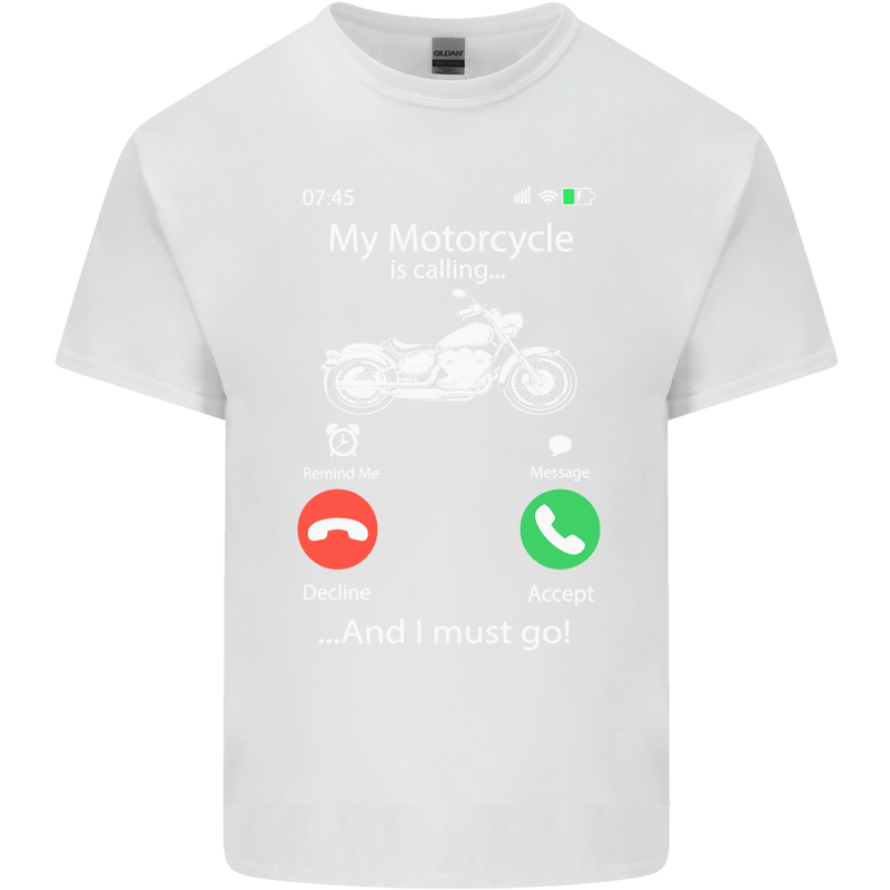 My Motorcycle Is Calling Biker Motorbike Kids T-Shirt Childrens White