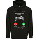 My Motorcycle Is Calling Biker Motorbike Mens 80% Cotton Hoodie Black