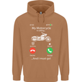 My Motorcycle Is Calling Biker Motorbike Mens 80% Cotton Hoodie Caramel Latte