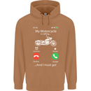 My Motorcycle Is Calling Biker Motorbike Mens 80% Cotton Hoodie Caramel Latte