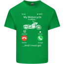 My Motorcycle Is Calling Biker Motorbike Mens Cotton T-Shirt Tee Top Irish Green