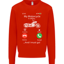 My Motorcycle Is Calling Biker Motorbike Mens Sweatshirt Jumper Bright Red