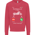 My Motorcycle Is Calling Biker Motorbike Mens Sweatshirt Jumper Heliconia