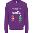 My Motorcycle Is Calling Biker Motorbike Mens Sweatshirt Jumper Purple