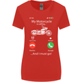My Motorcycle Is Calling Biker Motorbike Womens Wider Cut T-Shirt Red