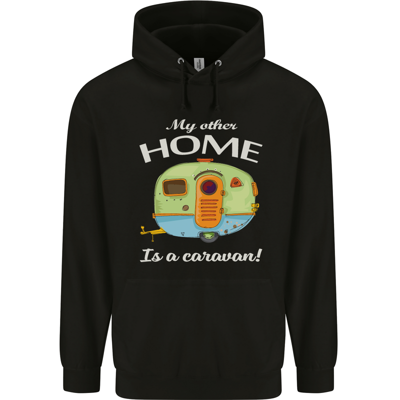 My Other Home Is a Caravan Caravanning Childrens Kids Hoodie Black