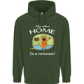 My Other Home Is a Caravan Caravanning Childrens Kids Hoodie Forest Green