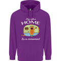 My Other Home Is a Caravan Caravanning Childrens Kids Hoodie Purple