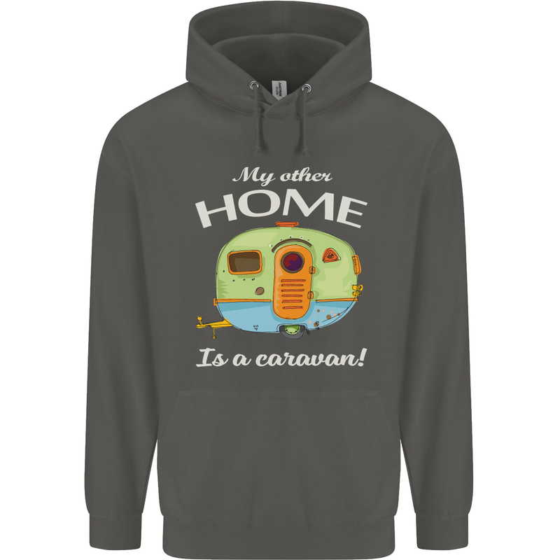 My Other Home Is a Caravan Caravanning Childrens Kids Hoodie Storm Grey
