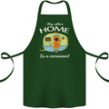 My Other Home Is a Caravan Caravanning Cotton Apron 100% Organic Forest Green