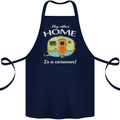 My Other Home Is a Caravan Caravanning Cotton Apron 100% Organic Navy Blue