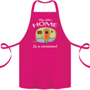 My Other Home Is a Caravan Caravanning Cotton Apron 100% Organic Pink